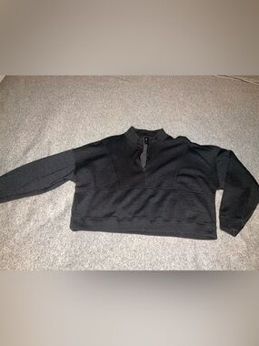 Velocity Women's XL Grey charcoal gray Cropped Quarter Zip Pullover Sweater